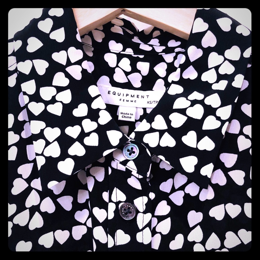NWOT XS Silk Equipment heart dress!